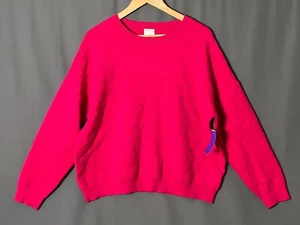 KERISMA Hot Pink M/L Animal Print Crewneck Sweater - Picture 1 of 5