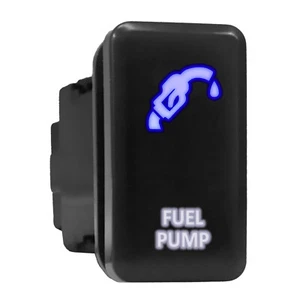 FUEL PUMP Blue/White LED Backlit Tall Push Button 1.54"x 0.83" (Fit: Toyota) - Picture 1 of 6