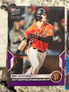 2022 TOPPS NOW PURPLE PARALLEL CARD 15/25 GIANTS MIKE YASTRZEMSKI #537 - Foto 1 di 1