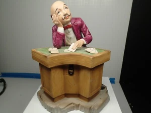 Lefton Japan Card Dealer Figurine Poker Game Room Man Cave 7.5" by 6" No defects - Picture 1 of 7