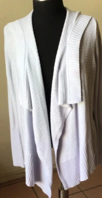 Hollister Open Front Knit Hooded Cardigan- Women's Size Medium Lavander Sweater - Image 1 of 4