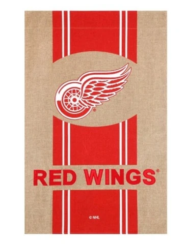 Detroit Red Wings 28"x44" Burlap Team Flag Cover