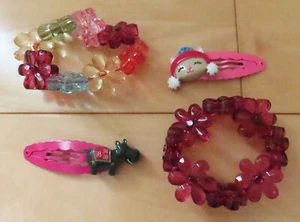 Gymboree Lot of 4 (2 JUNGLE GEM Bracelets w Cat & Hippo Hairclips) - Picture 1 of 3
