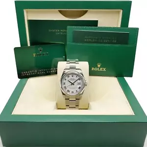 Montre Rolex Datejust 36 mm 126200 acier inoxydable cadran romain blanc B&P 2023 - Photo 1 sur 7