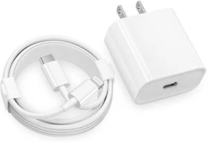 For iPhone 12/11 Pro Max/XR/iPad Fast Charger 20W PD Cable Power Adapter Type-C - Picture 1 of 6