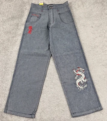 Pantalones de mezclilla PACO vintage para hombre 30 x 32 pierna ancha patinador dragón tigre bordado Y2K NUEVO Foto 1 de 4