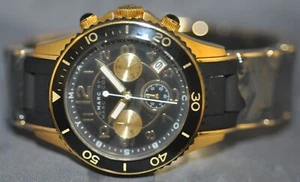 Marc Jacobs Ladies Chronograph Black Dial Black Rubber & Steel Watch MBM2598 - Picture 1 of 5