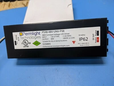 LED DRIVER 98W , PS98-48V-UNV-P98, Permlight, 48VDC-2A Output , IP62 ( ONE ) - Image 1 of 4