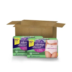 Always Discreet Incontinence & Postpartum Underwear for Women, Maximum (Choose Y