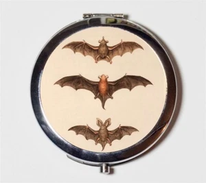 Victorian Bats Goth Halloween Compact Mirror Make Up Pocket Mirror Cosmetics - Picture 1 of 2