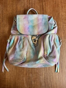 RARE Aimee Kestenberg Backpack Suede Distressed Rainbow Shimmer - Picture 1 of 9