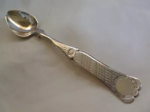ANTIGUA CUCHARA DE TÉ TURCA OTOMANA GRABADA PLATA ESTERLINA - 16 cm. LARGO - Imagen 1 de 11