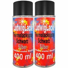 Thermolack 2 Spraydosen 400ml Schwarz Auspuff Motor Autolack Ludwiglacke