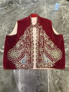 Turkish ottoman vest, teens vest, velvet handmade vest jacket, antique vest - Picture 1 of 7