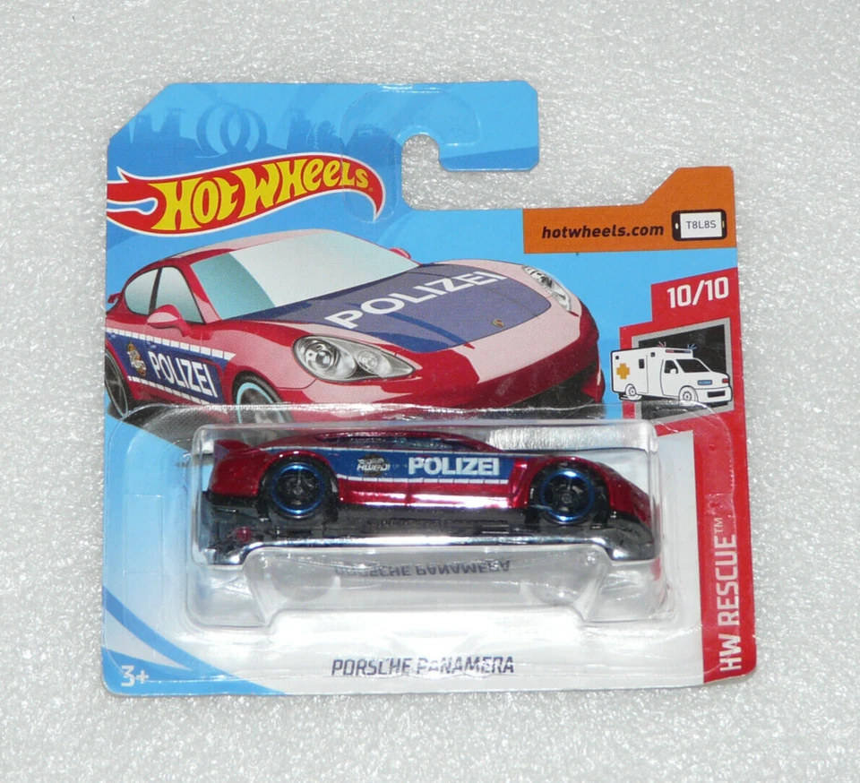 NUEVO HOT WHEELS PORSCHE PANAMERA ROJO POLICÍA TARJETA CORTA RESCATE RARO 100/250 Foto 1 de 1