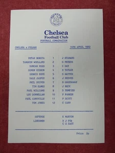 CHELSEA v FULHAM | 1980/1981 | RESERVES | 14 APR 1982 | UK FREEPOST - Picture 1 of 2
