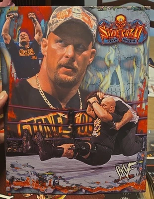 WWF Wrestling Stone Cold Steve Austin 2 Pocket Folder 3-Ring 1999 Vintage - Image 1 of 4