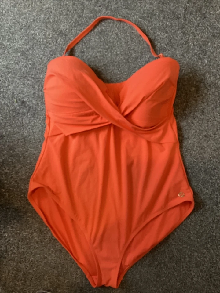 F&F Orange Halter Neck Swimsuit Size 18 - Image 1 of 1