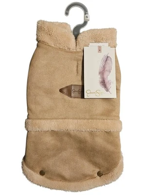 Jessica Simpson Beige/Light Brown Fleece Lined Coat For Dogs- Small- NWT - Image 1 of 4