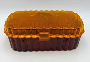 50er Theresa Tasche Lucite transparent Bernstein Box Geldbörse Schildpatt ohne Henkel - Bild 1 von 15