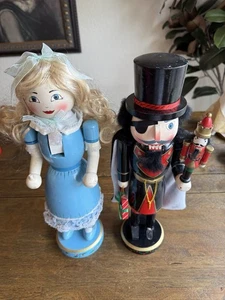 Weihnachten Der Nussknacker Holz Clara & Drosselmeyer Paar Tschaikowsky Set 14 Zoll - Bild 1 von 18
