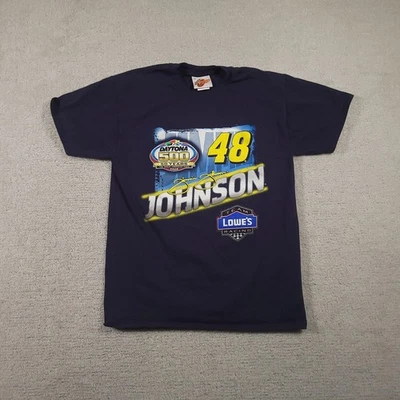 Jimmie Johnson Shirt Mens Medium Navy NASCAR Racing Daytona 500 2008 Lowe's 48 - Image 1 of 4