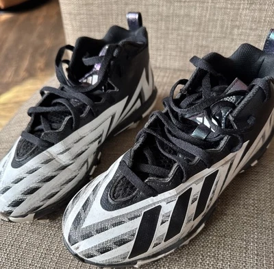 Size 2.5 adidas Freak Spark 23 Football Cleats Boys Black White - Image 1 of 4