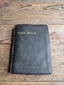 Vintage Cambridge Holy Bible Concordance Black Leather Gold Press Pages - Foto 1 di 24