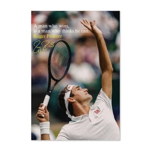 Roger Federer Poster Tennis Motivational Art Inspirational Quote Poster - Picture 1 of 6