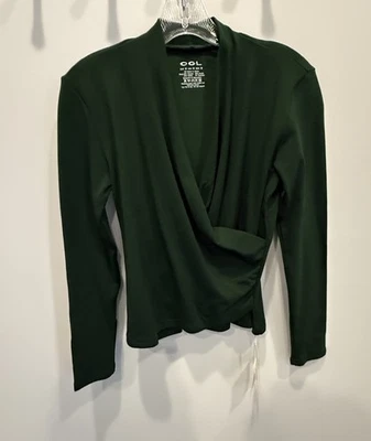 Top ogl abrigo mediano manga larga verde oscuro elástico nuevo con etiquetas Foto 1 de 4