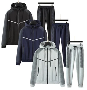 Juego de chándal para hombre panel en V bolsillos con cremallera diseñador de buceo sudadera corredores - Imagen 1 de 20