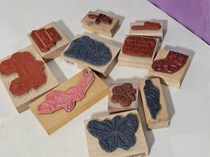 Stampendious & Other Rubber Stamps Art Print Flower Nature Lot - Picture 1 of 11