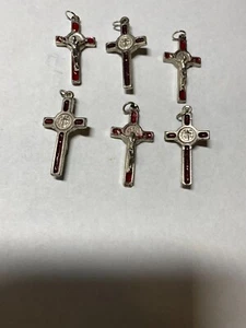San Benito Cross Red 1.5in = Cruz de San Benito Color Rojo 1.5 in. (6pk) - Picture 1 of 1