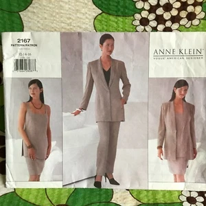 Vogue 2167  VTG Sewing Pattern  Anne klein  American Designer 12-14-16  Uncut - Picture 1 of 6