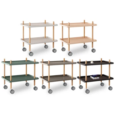 2 Layer End Table Trolley Side Table Nightstand w/ Shelves & Wheels for Kitchen - Image 1 of 4