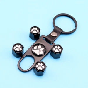 4X Car Parts Air Dust Wheel Stem Caps Tyre Tire Valve Cover Ring Footprint Badge - Picture 1 of 1