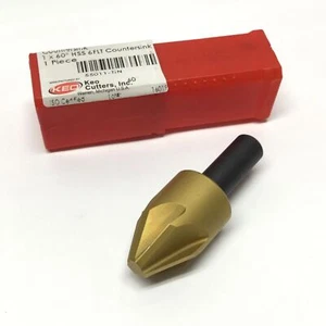KEO Cutter 55011-TiN Schnellarbeitsstahl Senker Ø1x60° HSS 6-flötig 1/2" Schaft - Bild 1 von 6