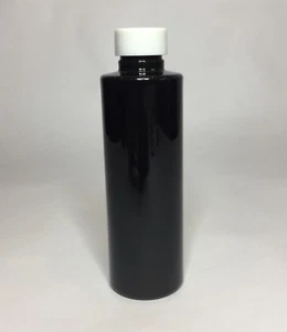 100ml PET Plastic Black Cylindrical Bottle & Smooth White ScrewOn Top ANY AMOUNT - Picture 1 of 1