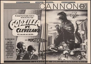 GODZILLA vs. CLEVELAND - Original 1985 Trade AD / poster_ unproduced _ IT ATE... - Picture 1 of 4