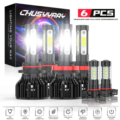 Fit Jeep Grand Cherokee 2011 2012 2013 Combo LED Headlight + Fog Light Bulbs Kit - Image 1 of 4