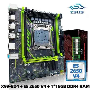 LGA2011-3 Motherboard Set Xeon E5 2650 V4 DDR4 16GB RAM NVMe M.2 ATX Server - Picture 1 of 15