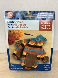 Starting Points Suede Mitten Palms - Crochet & Knitting Pattern - Med / Brown - Picture 1 of 6