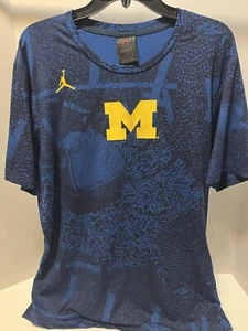 Para hombres Nike Jordan Michigan Wolverines Fútbol NCAA Azul Dri-Fit Talla XL Raro - Imagen 1 de 10
