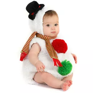 Infant Baby Boys Girls Xmas Snowman Costume Winter Christmas Fancy Dress 0-24M - Picture 1 of 12