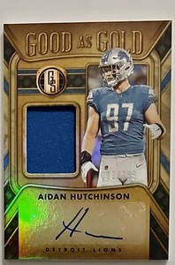 2023 Panini Gold Standard Good as Gold Patch Auto #'d /199 Aidan Hutchinson