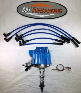 FORD 4.9L 300 / 3.9L 240 HEI Distributor BLUE + USA Plug Wires *1 WIRE HOOKUP* - Picture 1 of 3