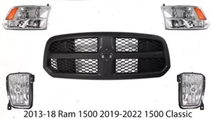 Front Grille Assembly Kit For 2013-18 Ram 1500 2019-2022 1500 Classic - Picture 1 of 6
