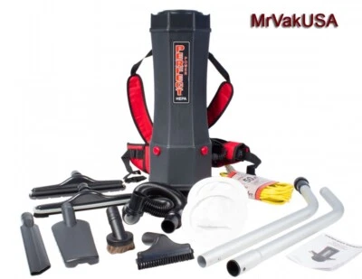 Mochila comercial "perfecta" con aspiradora de control remoto encendido y apagado 6 cuartos, HEPA Foto 1 de 3