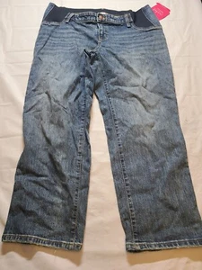 Under Belly Cropped Vintage Straight Maternity Jeans - lsabel Maternity Size 10 - Picture 1 of 7