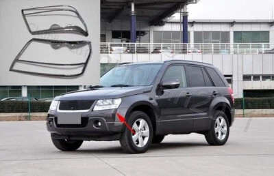 Cubierta de lámpara de luz delantera cromada para 06-13 SUZUKI GRAND VITARA 2 PIEZAS Foto 1 de 4